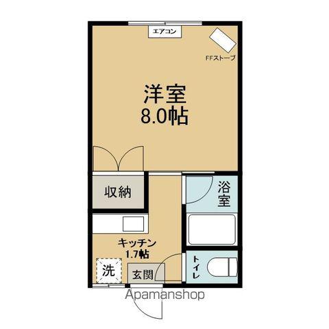 ステラⅠ(1K/1階)の間取り写真