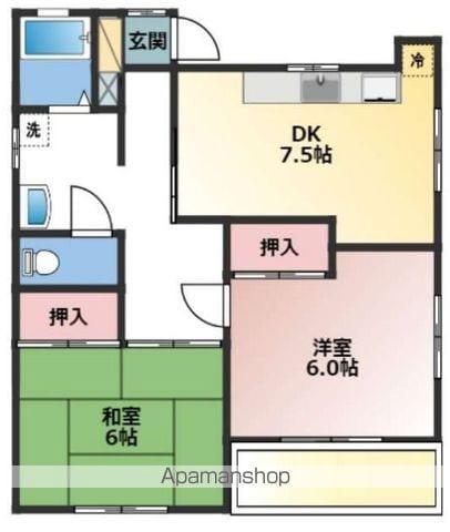 サンハイツ(2LDK/2階)の間取り写真