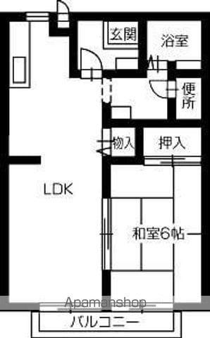 グリーンヴィラ宮武A棟(1LDK/2階)の間取り写真