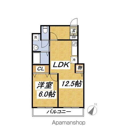 金津賀第5ビル(1LDK/2階)の間取り写真
