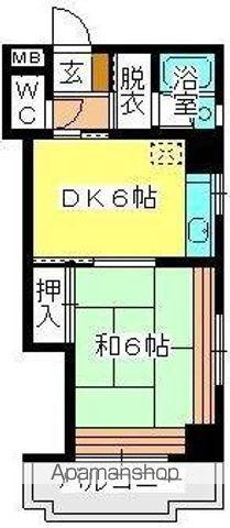 駅東レジデンス(1DK/5階)の間取り写真