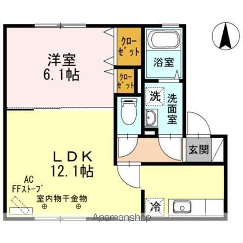 シエスタ(1LDK/1階)の間取り写真