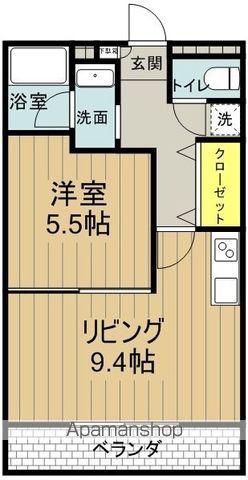 ジュネス平和が丘(1LDK/3階)の間取り写真