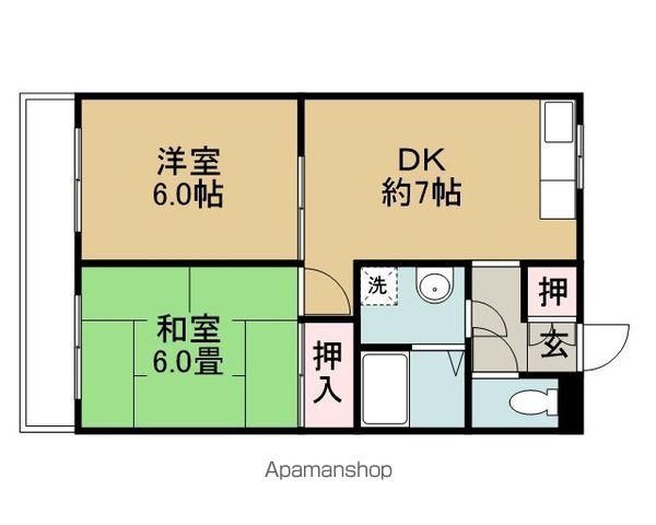 KBコート日吉(2DK/4階)の間取り写真