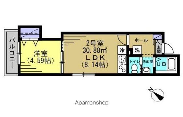 AJ高砂Ⅲ(1LDK/3階)の間取り写真
