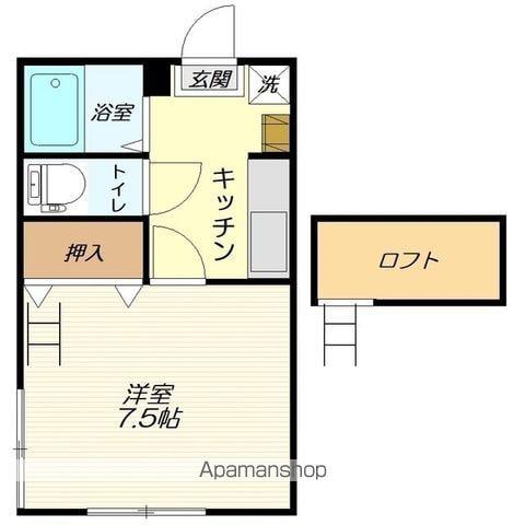 クレール2(1K/2階)の間取り写真