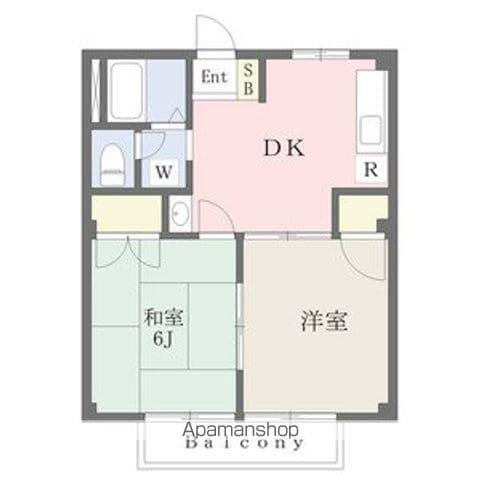 サンビレッジA・B(2DK/1階)の間取り写真