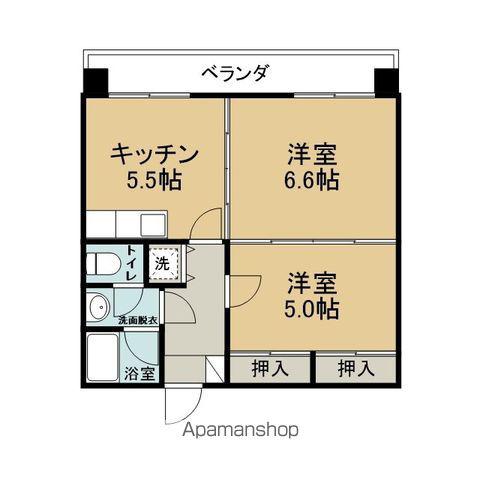 アルデール柳川(2K/1階)の間取り写真