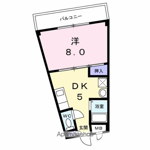サーベイテック2(1DK/3階)の間取り写真