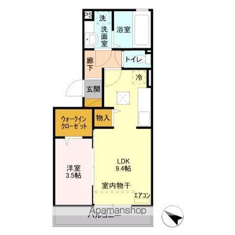 カーサリリオ(1LDK/1階)の間取り写真