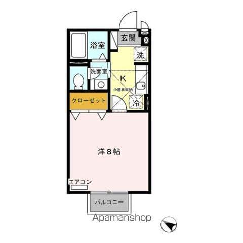 シュヴァルベ北松本(1K/2階)の間取り写真