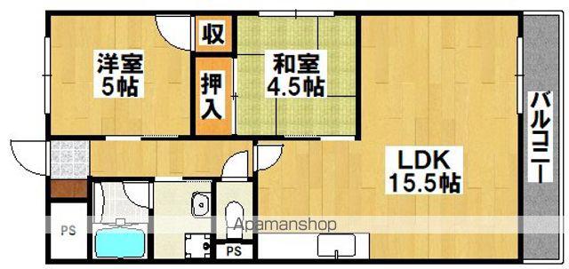オリーブ清水丘(2LDK/5階)の間取り写真