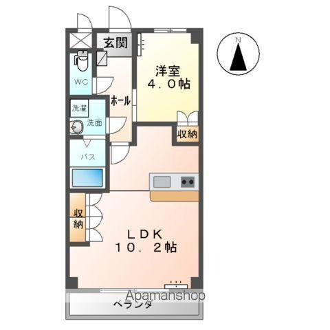 コンフィード原島(1LDK/2階)の間取り写真