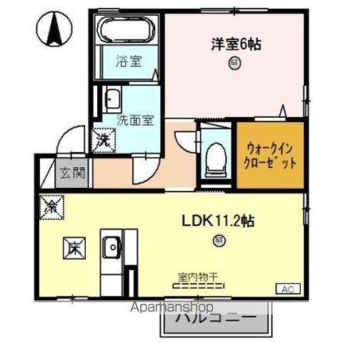 リビングタウン村国E(1LDK/1階)の間取り写真