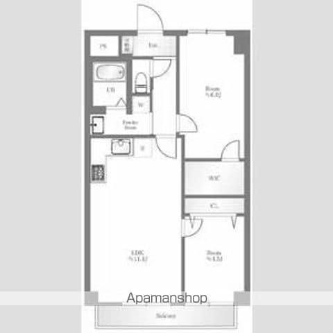 ドヌール蔵前(2LDK/5階)の間取り写真