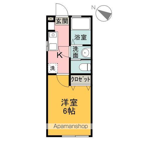 フラットONE(1K/1階)の間取り写真