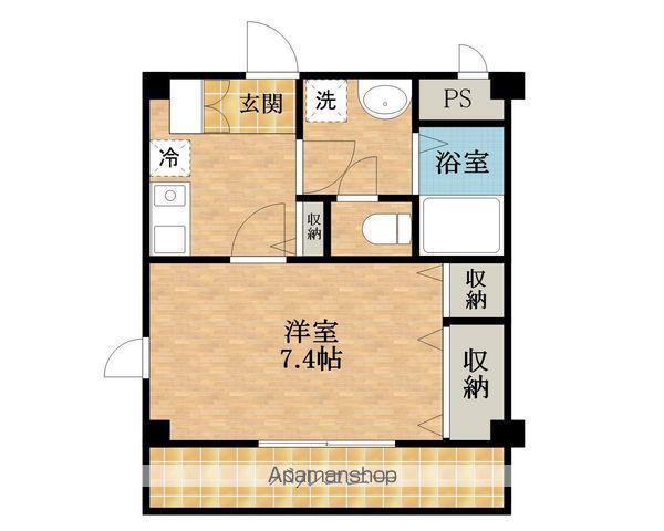 ハピネス蔵(1K/2階)の間取り写真