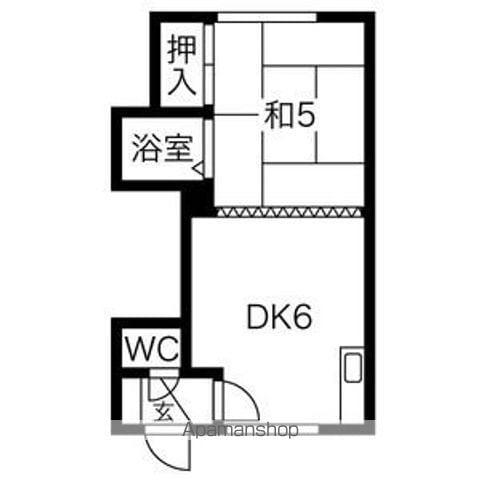 コーポかえで(1DK/1階)の間取り写真