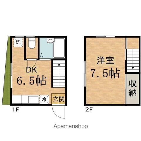 YART(1DK/2階)の間取り写真