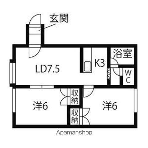 プラタナス曙A(2LDK/3階)の間取り写真
