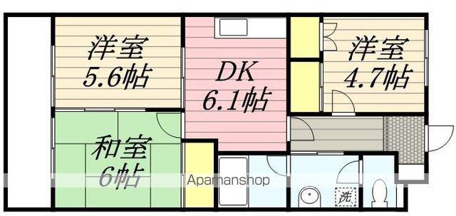 マンションはなきⅠ(3DK/3階)の間取り写真