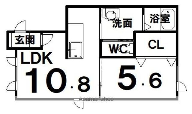 MILLYLA K(1LDK/1階)の間取り写真