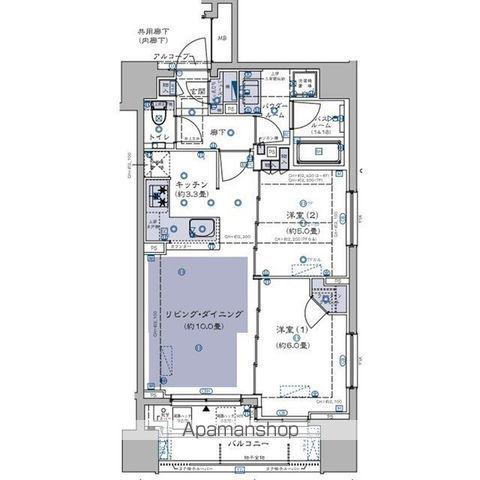 ミリアレジデンス中野坂上(2LDK/3階)の間取り写真