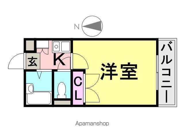 東海道本線 立花駅 徒歩9分 3階建 築31年(1K/3階)の間取り写真