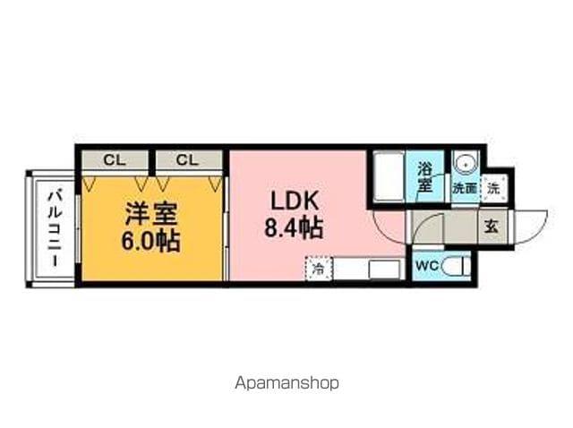 モントーレ・ヒルズ舞松原(1LDK/2階)の間取り写真