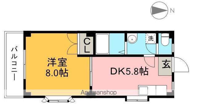 COZY COURT(1DK/2階)の間取り写真