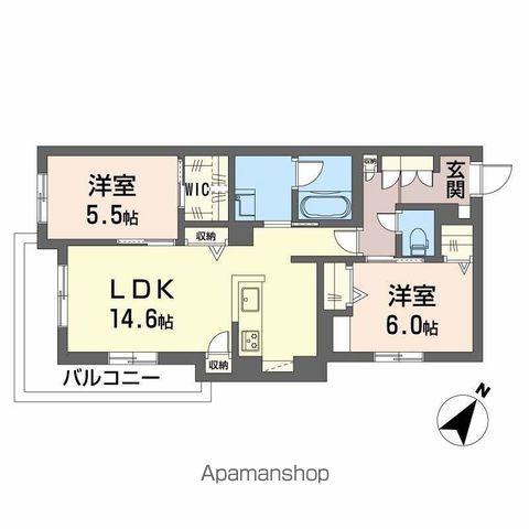 ヘミングウェイ(2LDK/3階)の間取り写真