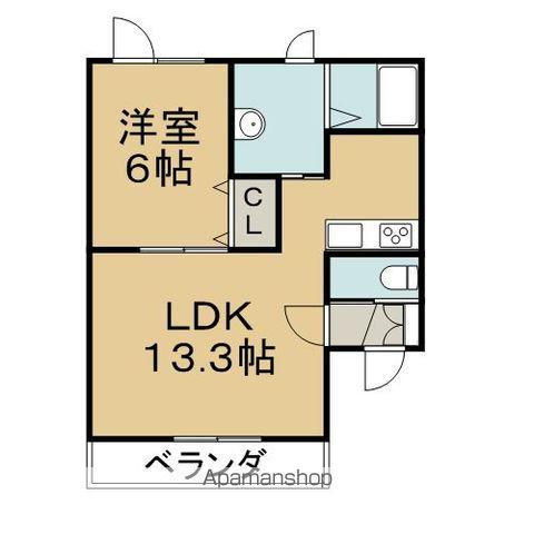 LEVANTEⅡ(1LDK/3階)の間取り写真