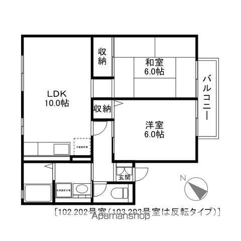 ファミーユアイ(2LDK/2階)の間取り写真