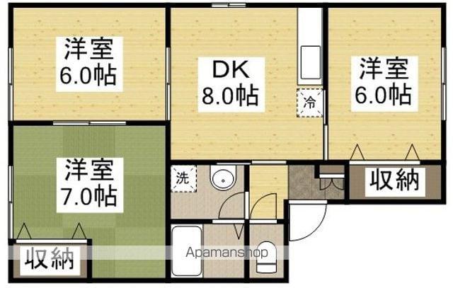 グランヴィラージュ A棟(3DK/1階)の間取り写真