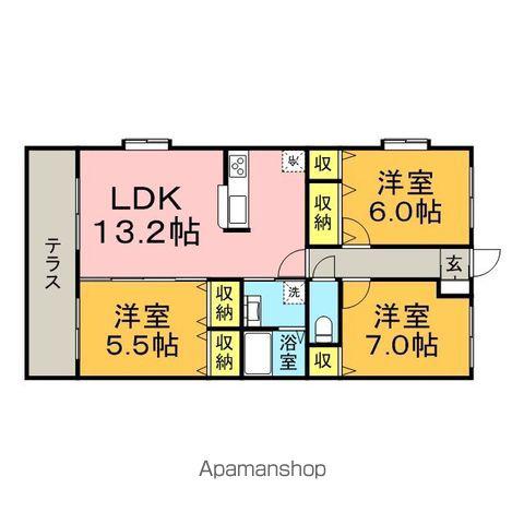 エルマーナⅠ・Ⅱ(3LDK/6階)の間取り写真
