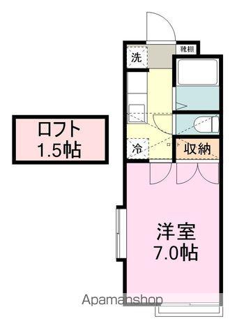 グリーンリーフⅡ(1K/2階)の間取り写真