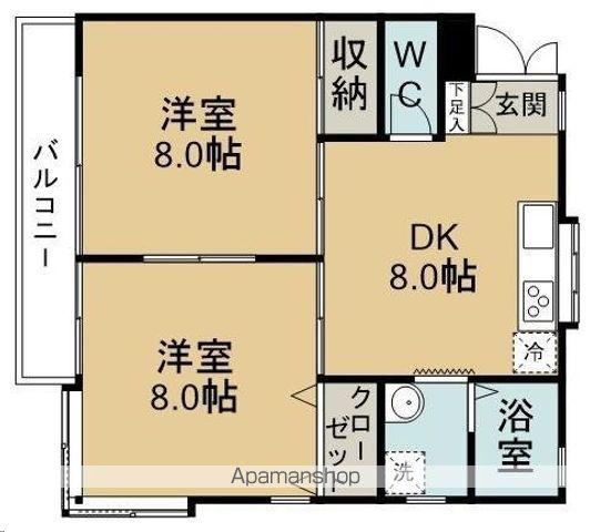 ハイム中山(2DK/1階)の間取り写真
