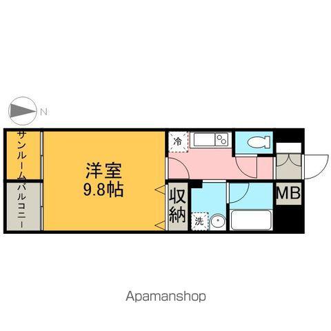 あいさきがけ(1K/6階)の間取り写真