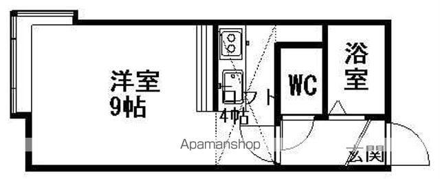 シャトーメロン(ワンルーム/2階)の間取り写真