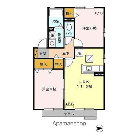 ヴィラ・エスペランサ(2LDK/1階)の間取り写真