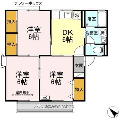 ロイヤルハイツA(3DK/1階)の間取り写真