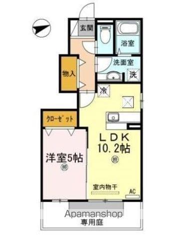 ヴァンヴェール(1LDK/1階)の間取り写真