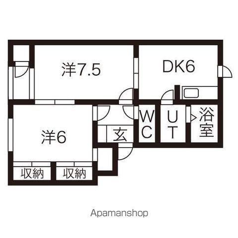 レフィナードE(2DK/2階)の間取り写真