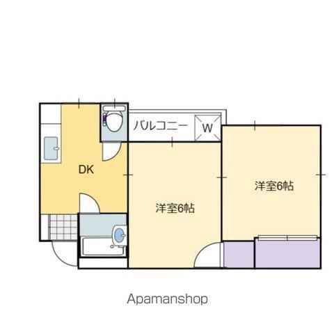 竹内ハイツ(2DK/2階)の間取り写真