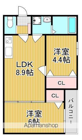 F ASECIA FERNANA(2DK/2階)の間取り写真
