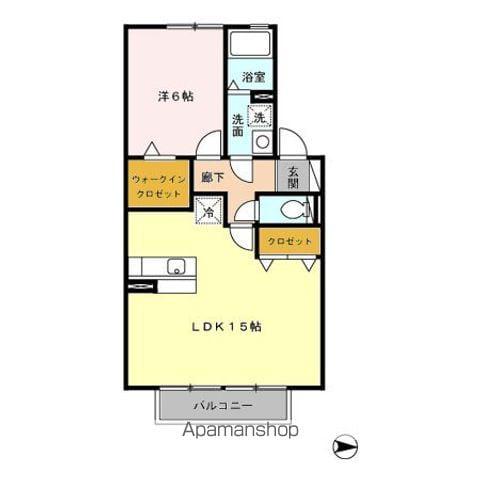 カンパーニュC(1LDK/2階)の間取り写真