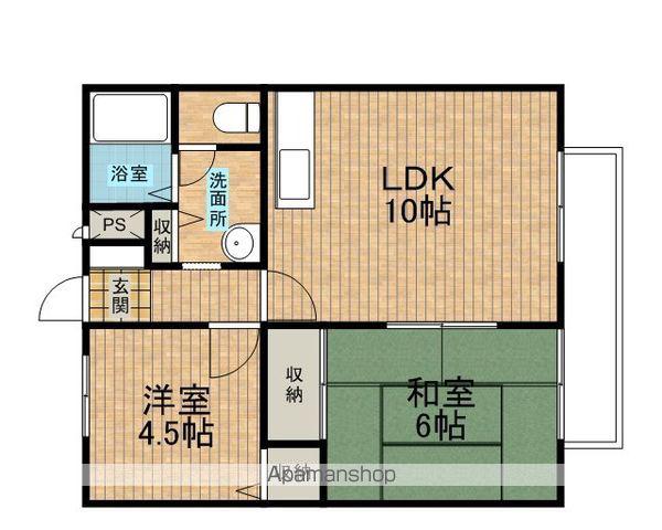 サンピュアーA棟(2LDK/1階)の間取り写真