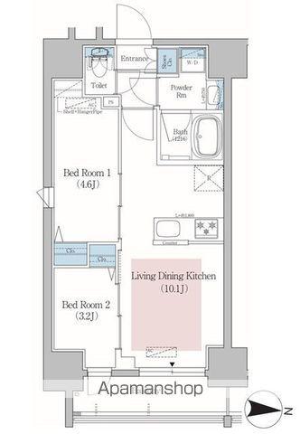 アーバネックス錦糸公園Ⅱ(2LDK/10階)の間取り写真
