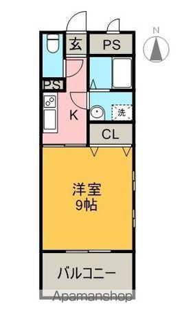 クライミングマンション(1K/2階)の間取り写真