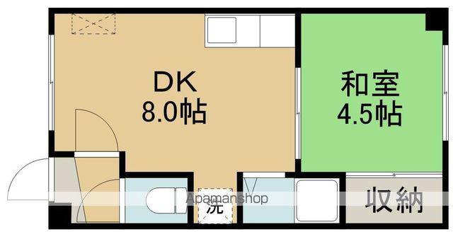 マンション白樺(1DK/3階)の間取り写真